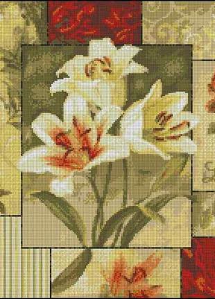 Набір для вишивання хрестиком. розмір: 31*31 см лілії