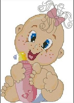 Набір для вишивання хрестиком. розмір: 11*16 см метрика для дівчинки