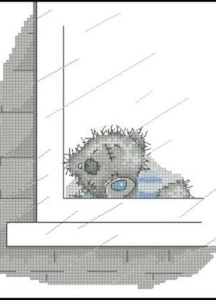 Набір для вишивання хрестиком. розмір:  14*16 см тедді у вікні