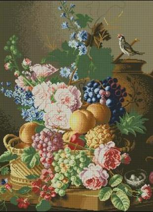 Набор для вышивки крестиком. размер:  37*48 см цветы и фрукты