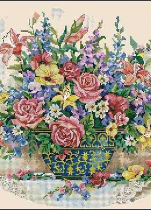 Набір для вишивання хрестиком. розмір: 40*29 см різнотрав'я