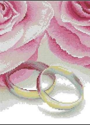 Набір для вишивання хрестиком. розмір:  35*22 см весільні троянди