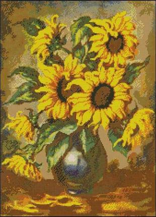 Набір для вишивання хрестиком. розмір: 27*37 см квіти сонця