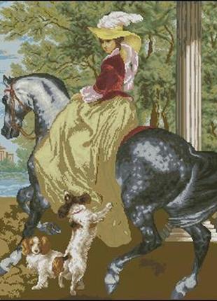 Набор для вышивки крестиком. размер: 41*50 см утренняя прогулка