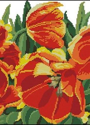 Набор для вышивки крестиком. размер: 40*24 см тюльпаны