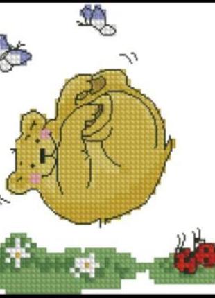 Набір для вишивання хрестиком. розмір: 9*10 см ведмедик грається