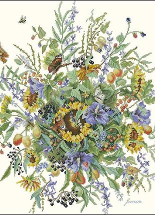 Набір для вишивання хрестиком. розмір: 38*44 см квіти і метелики