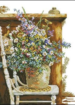 Набір для вишивання хрестиком. розмір: 32*25 см польові квіти