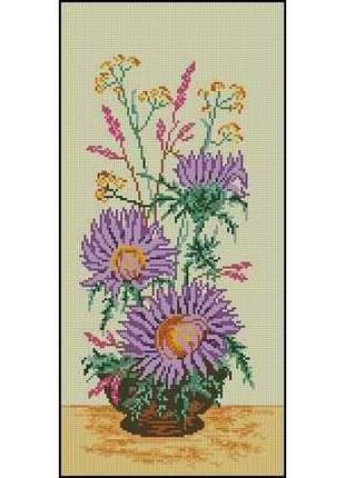 Набор для вышивки крестиком. размер: 16*33 см хризантемы