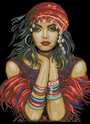 Набор для вышивки крестиком. размер: 42*34 см цыганка