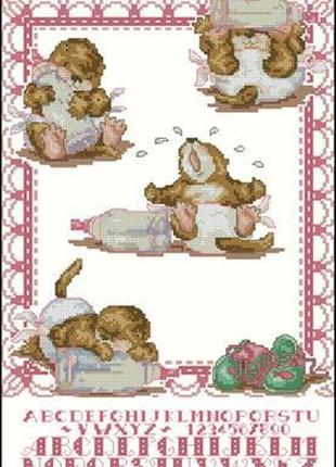 Набір для вишивання хрестиком. розмір: 20*29 см метрика дівчинка