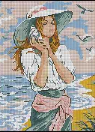Набор для вышивки крестиком. размер: 21*28 см у моря