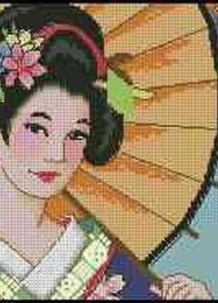 Набір для вишивання хрестиком. розмір: 20*15 см гейша краси