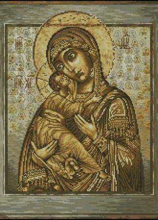 Набір для вишивання хрестиком. розмір: 31*36 см володимирська ікона