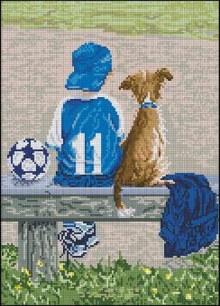 Набор для вышивки крестиком. размер: 19*27 см футболист