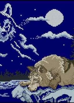 Набір для вишивання хрестиком. розмір: 26*20 см нічний вид