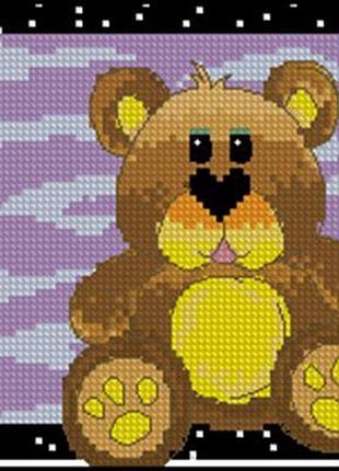 Набір для вишивання хрестиком. розмір: 11*11 см ведмедик чекає