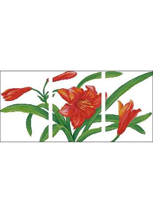 Набір для вишивки хрестиком. розмір:  60*28 см червона лілія