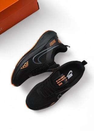 Мужские кроссовки nike run черные с оранжевым3 фото