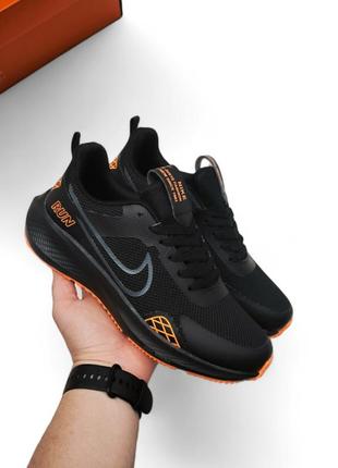 Мужские кроссовки nike run черные с оранжевым2 фото
