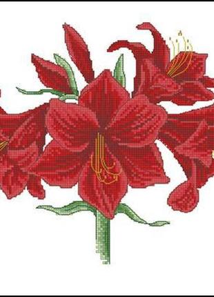 Набір для вишивання хрестиком. розмір: 24*21 см червона лілія