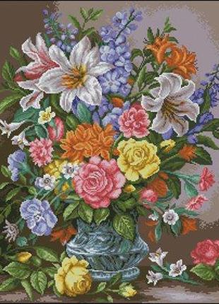 Набір для вишивання хрестиком. розмір: 38*45 см старовинні квіти
