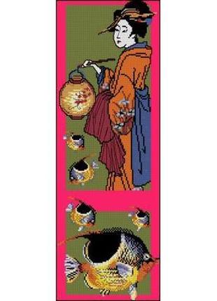 Набор для вышивки крестиком. размер: 14*39 см золотые рыбки