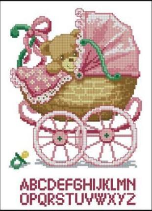 Набір для вишивання хрестиком. розмір: 15*21 см метрика для дівчинки