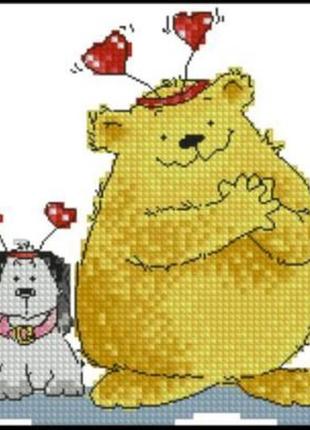 Набір для вишивання хрестиком. розмір: 12*11 см ведмедик закоханий