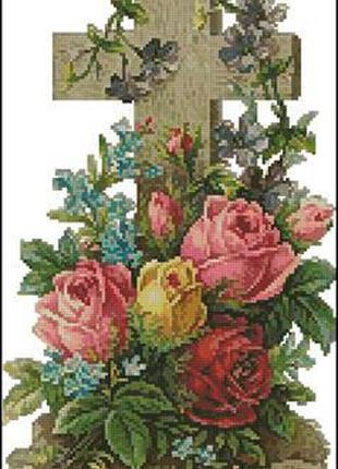 Набір для вишивання хрестиком. розмір: 18*31 см хрест з квітами