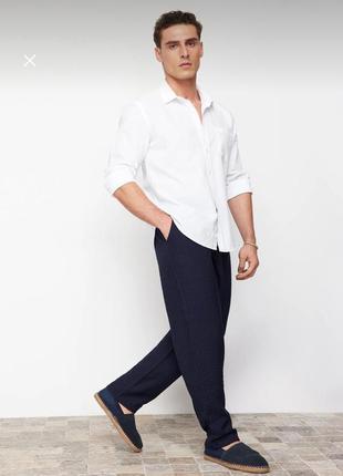 Штани чоловічі льон ( сині , чорні , зелені)3 фото