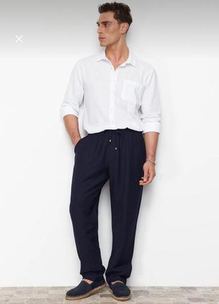 Штани чоловічі льон ( сині , чорні , зелені)4 фото