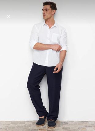 Штани чоловічі льон ( сині , чорні , зелені)2 фото