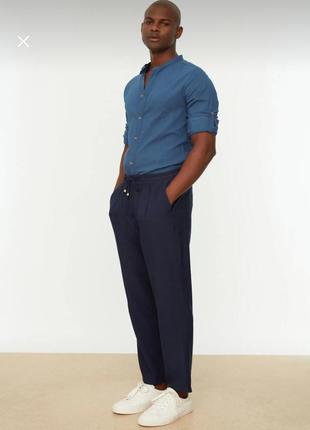 Штани чоловічі льон ( сині , чорні , зелені)7 фото