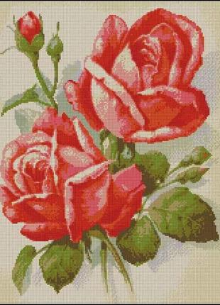 Набор для вышивки крестиком. размер: 28*36 см красные розы