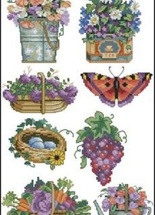 Набор для вышивки крестиком. размер: 17*30 см осенний двор