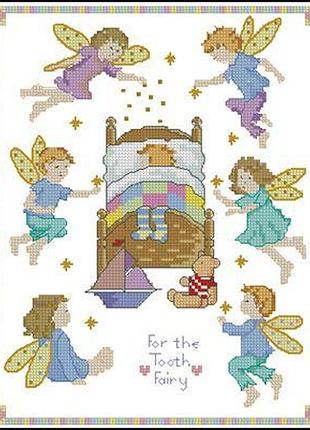 Набір для вишивання хрестиком. розмір:  22*18 см метрика с феєчками