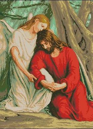 Набір для вишивання хрестиком. розмір: 48*46 см ійсус в саду