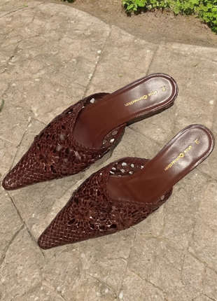 Shoe connection, мюлли, шлепанцы, босоножки кожаные, плетенные.