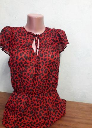 Легкая блуза в леопардовый принт