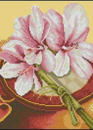 Набір для вишивання хрестиком. розмір: 21*21 см рожеві лілії