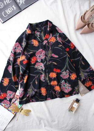 Брендова алтасна блуза сорочка квткові мотиви від next