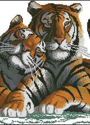 Набір для вишивання хрестиком. розмір: 29*24 см тигри. справжнє кохання