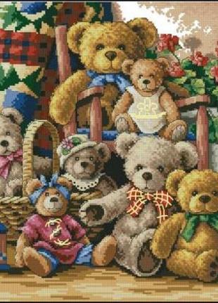Набір для вишивання хрестиком. розмір: 34*27 см ведмедики тедді