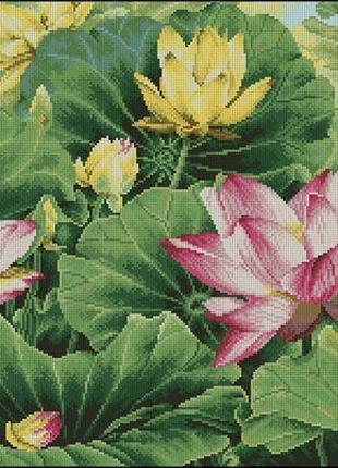 Набір для вишивання хрестиком. розмір: 64*32 см квіти лотоса