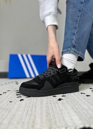 Кросівки adidas forum low bad bunny back to school black3 фото