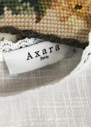 Бавовняна біла блуза з рюшами і мереживом у вінтажному стилі axara3 фото