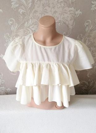 Сливочный топ, 100%хлопок, s