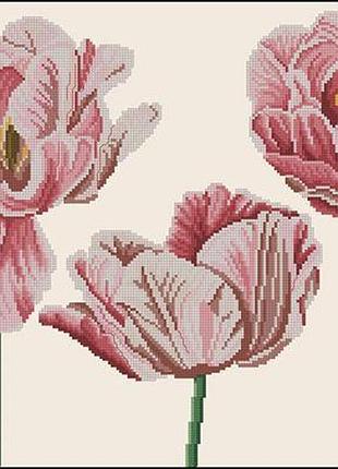 Набор для вышивки крестиком. размер: 34*27 см сердце тюльпана