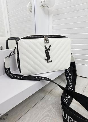 Жіноча стильна та якісна сумка з еко шкіри біла6 фото